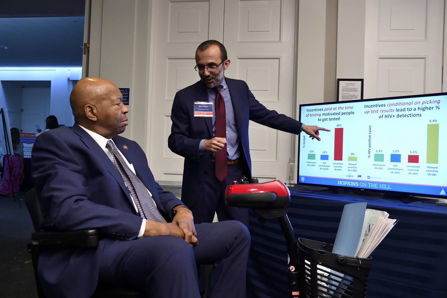 Elijah Cummings and Mario Macis at Hopkins on the Hill