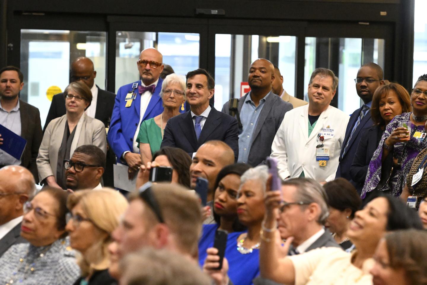 A crowd gathered for the dedication of the Levi Watkins, Jr., M.D. Outpatient Center