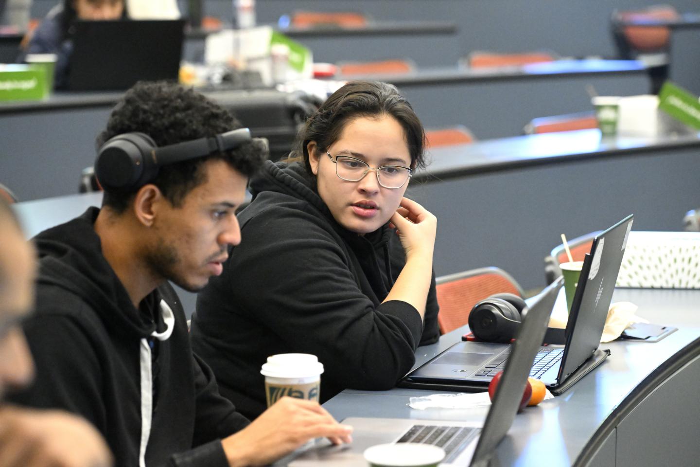 HopHacks students with laptops 