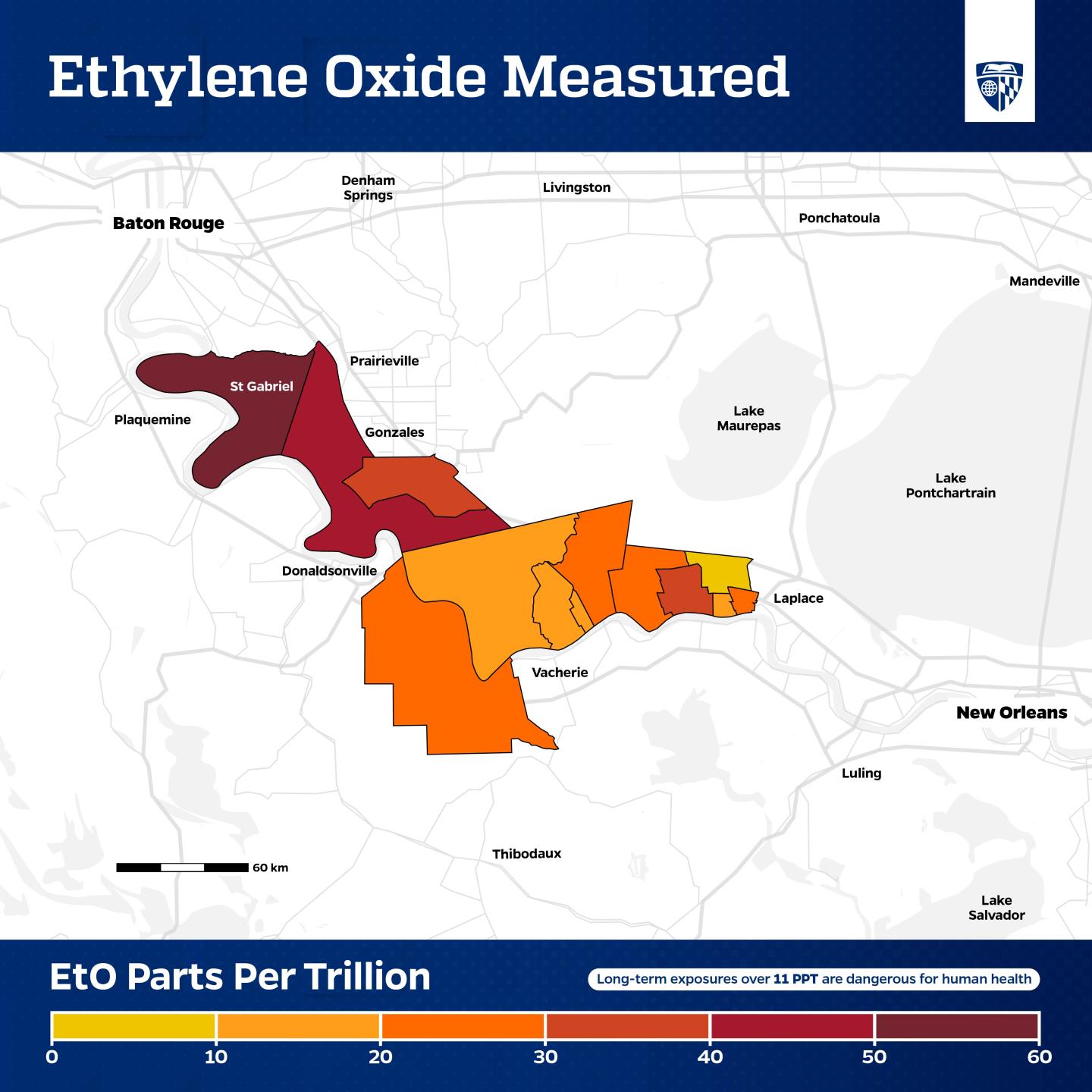 Ethylene oxide levels in Louisiana