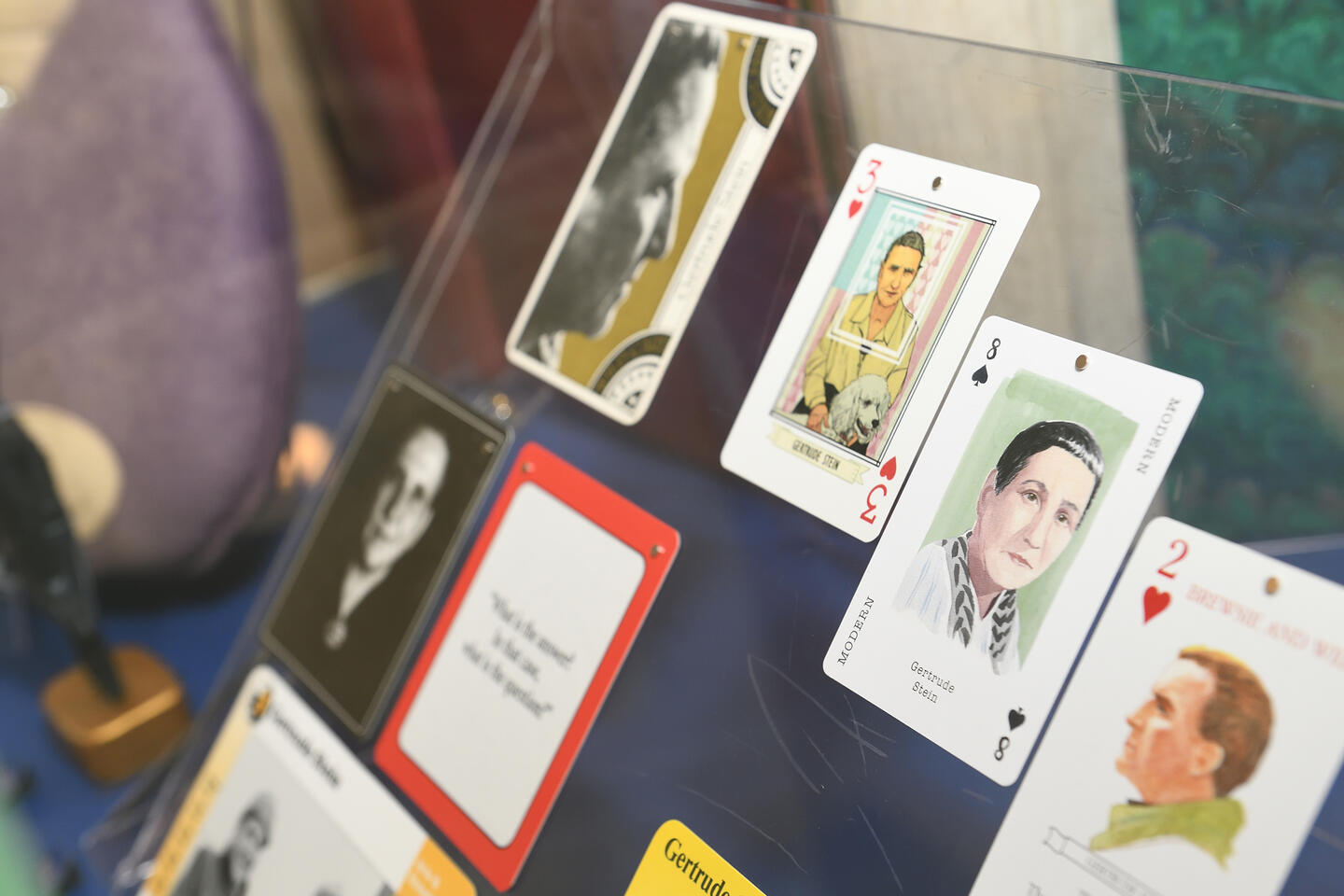 Playing cards inspired by Gertrude Stein on display 