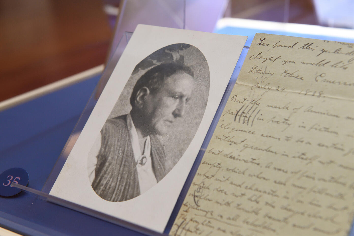 A black and white photo of Gertrude Stein