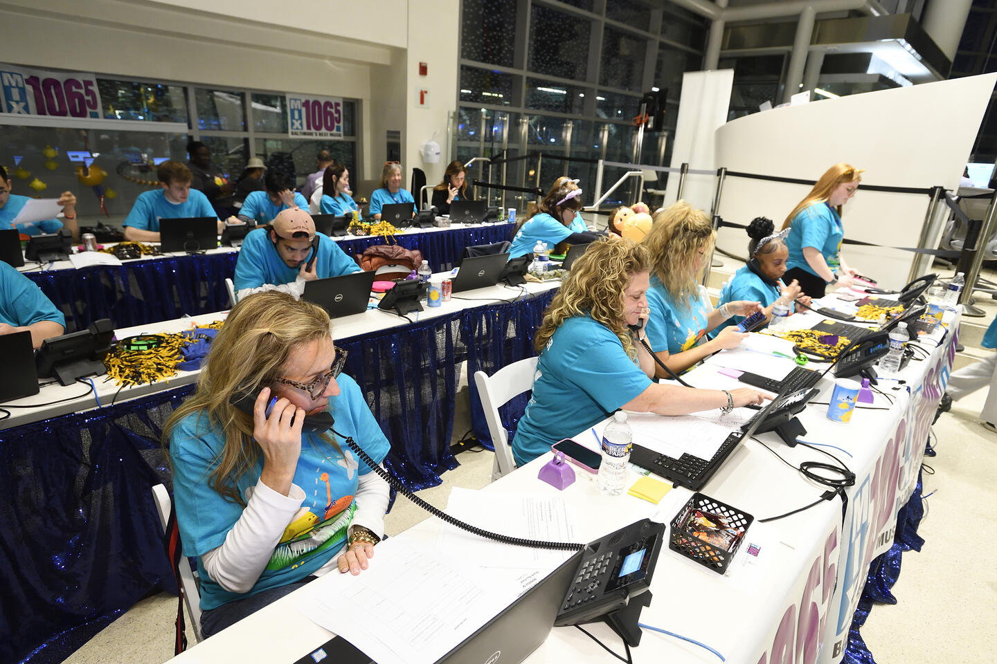 Volunteers at the radiothon