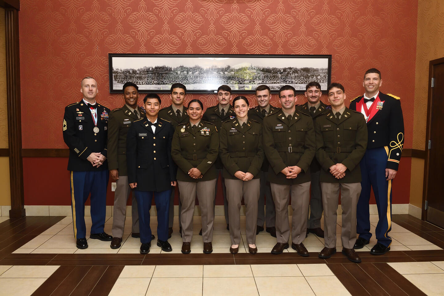 ROTC cadets pose for a group photo