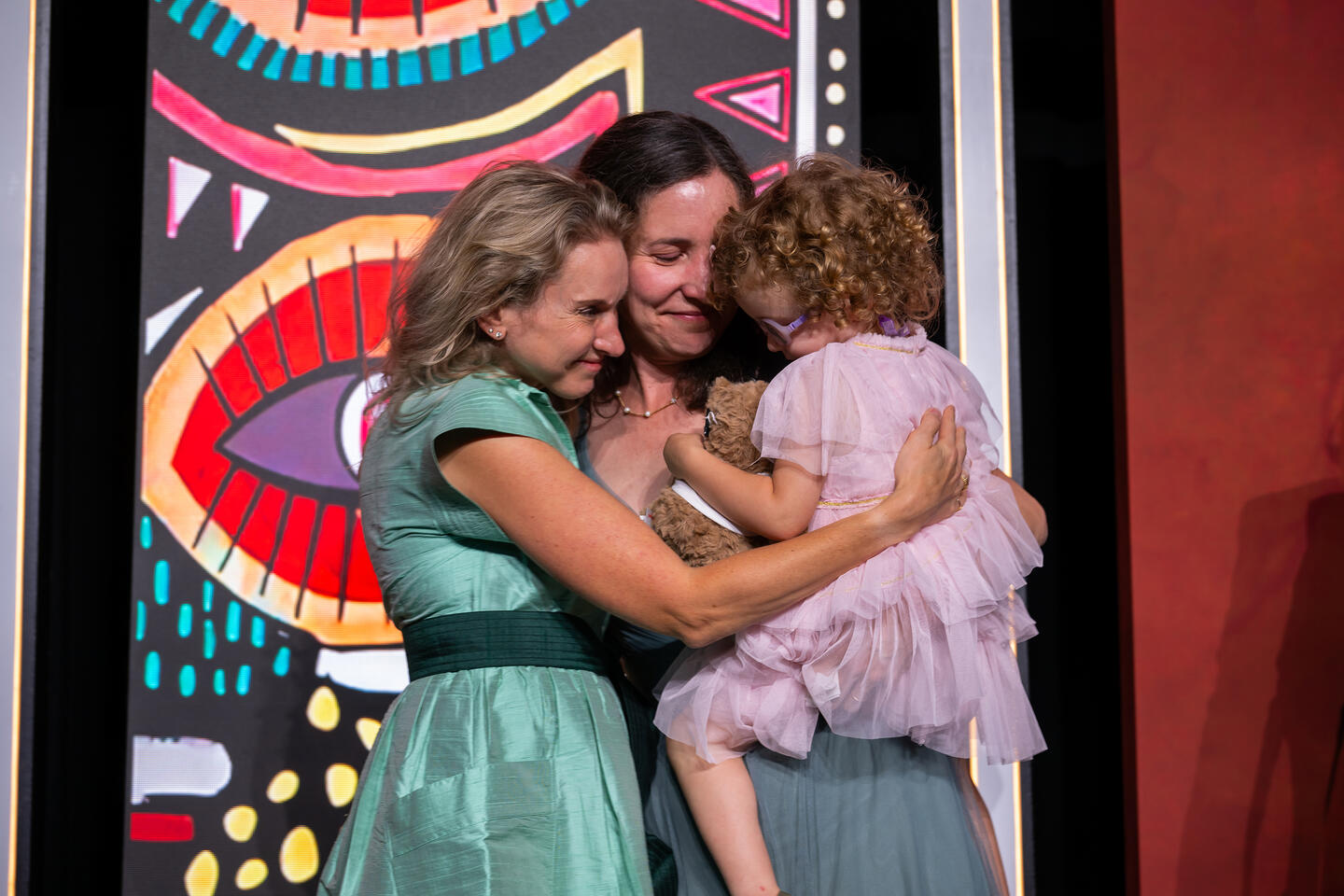 Courtney Kraus, left, with Maggie Cowell and Bernadette "Bernie" Cowell Murray