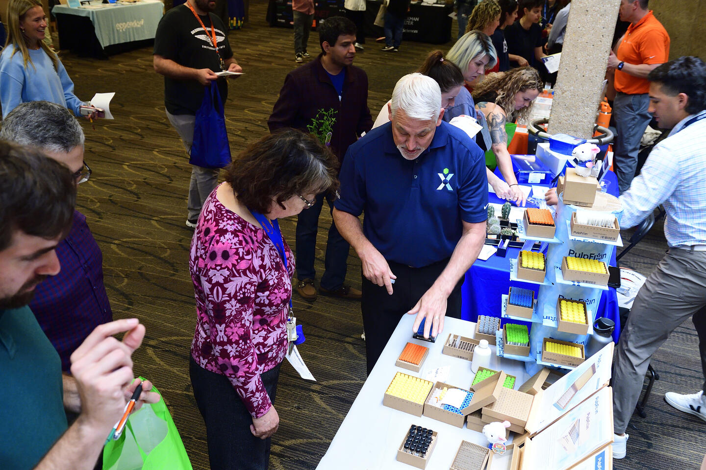 Faculty, researchers, and students attend the Green Labs Vendor Fair