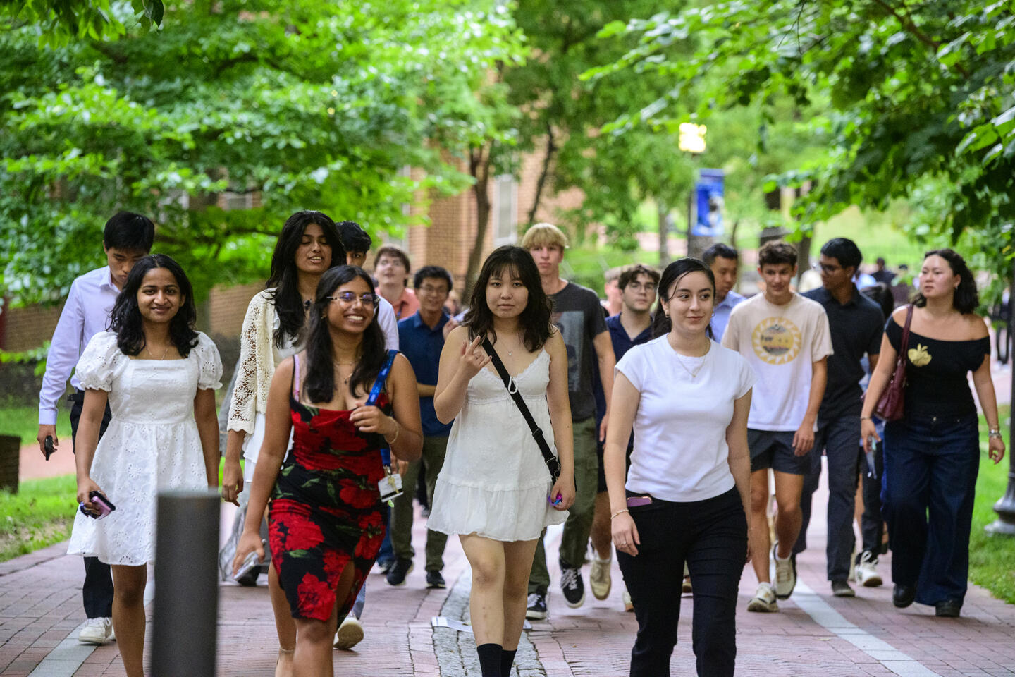 Students walking to convocation