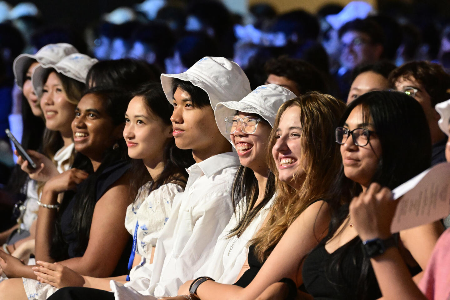 Students wearing Class of 2029 bucket hats