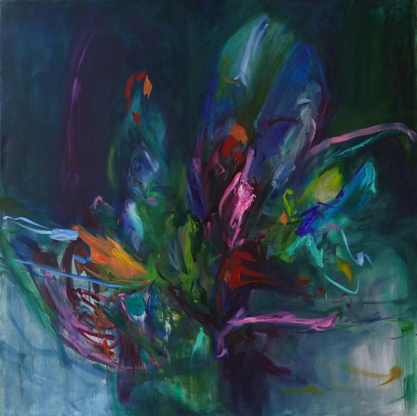 *Lotus Blossom (1968)*, 2025, 48 x 48 in, Oil on canvas