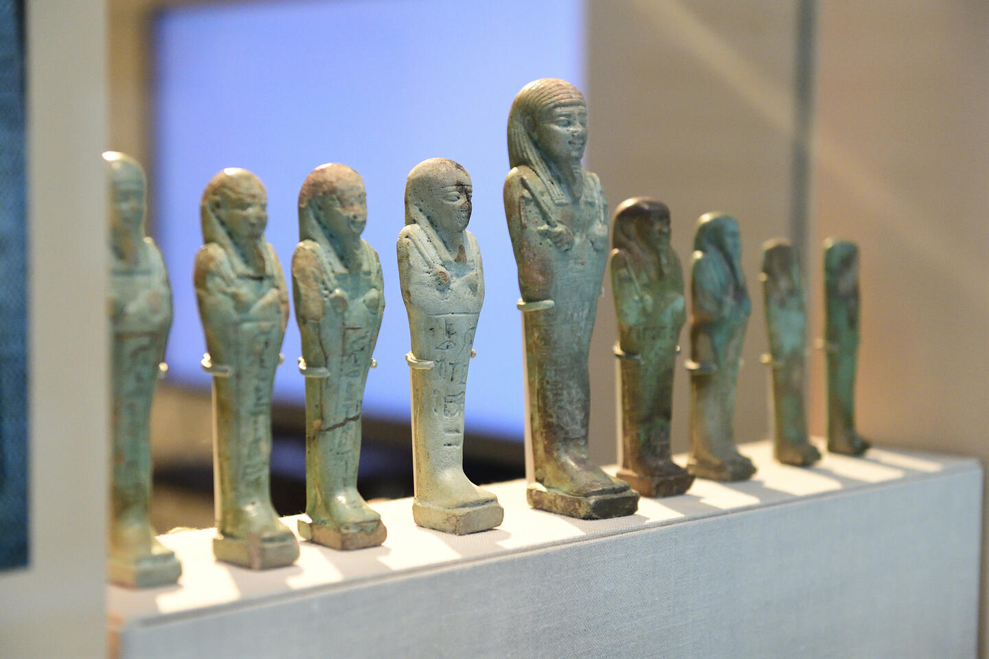 Statues on display in the archaeological museum