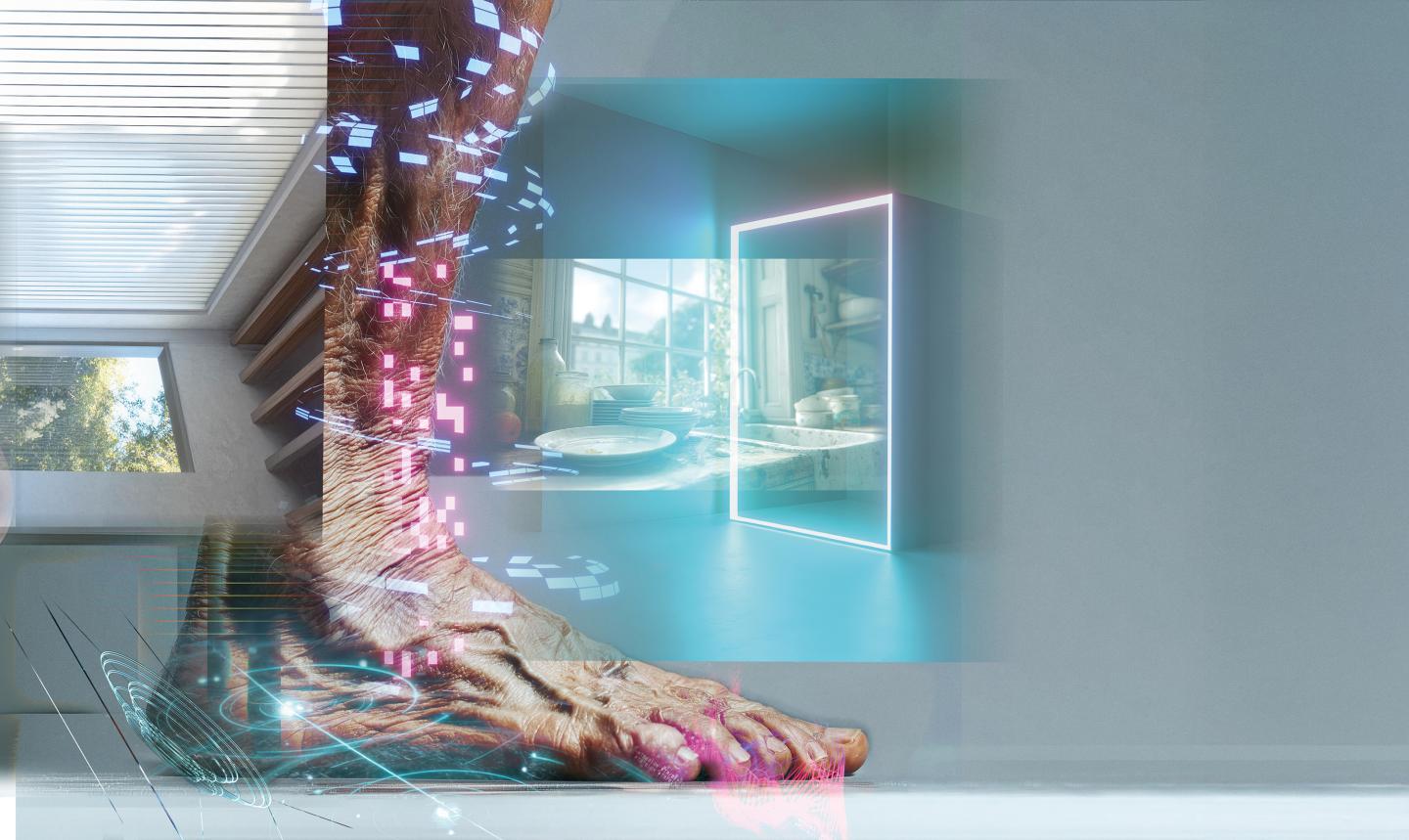 A digital illustration of a human foot