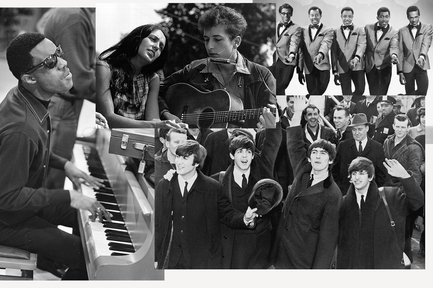 Composite image of artists from the 60s Composite image of artists from the 60s