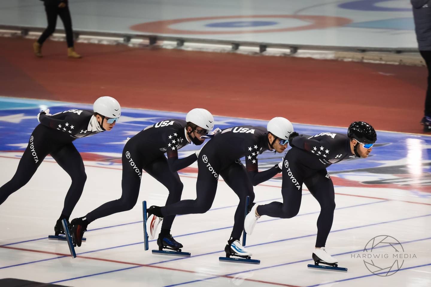 Emery Lehman and his speed skating team