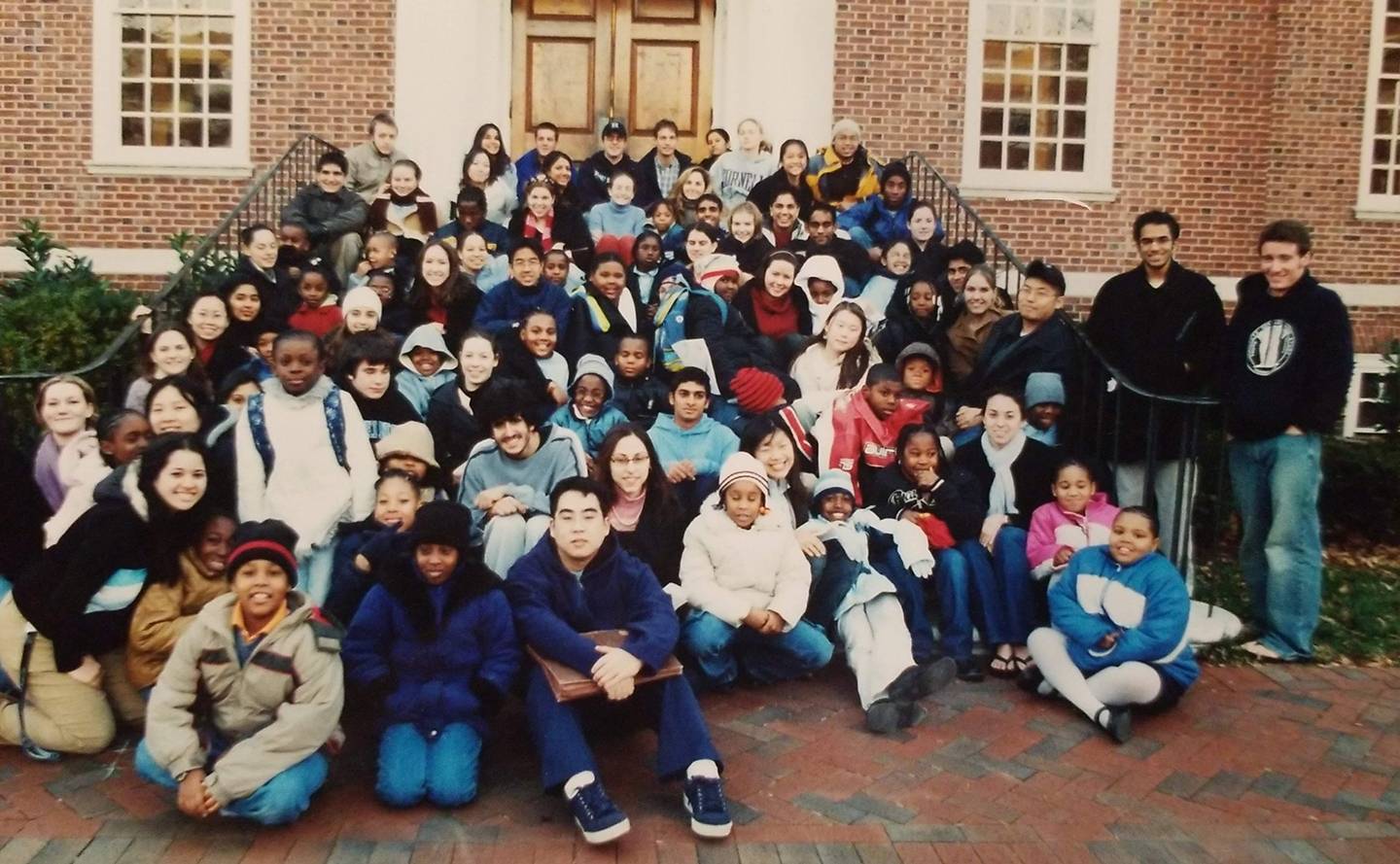 Students and tutors outside Levering Hall