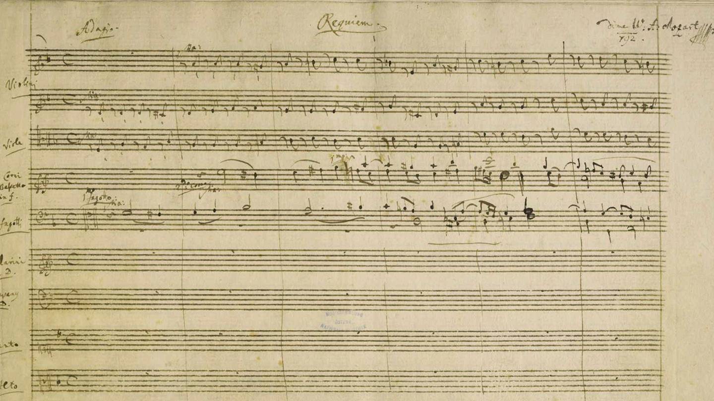 A sheet from Mozart's Requiem A sheet from Mozart's Requiem