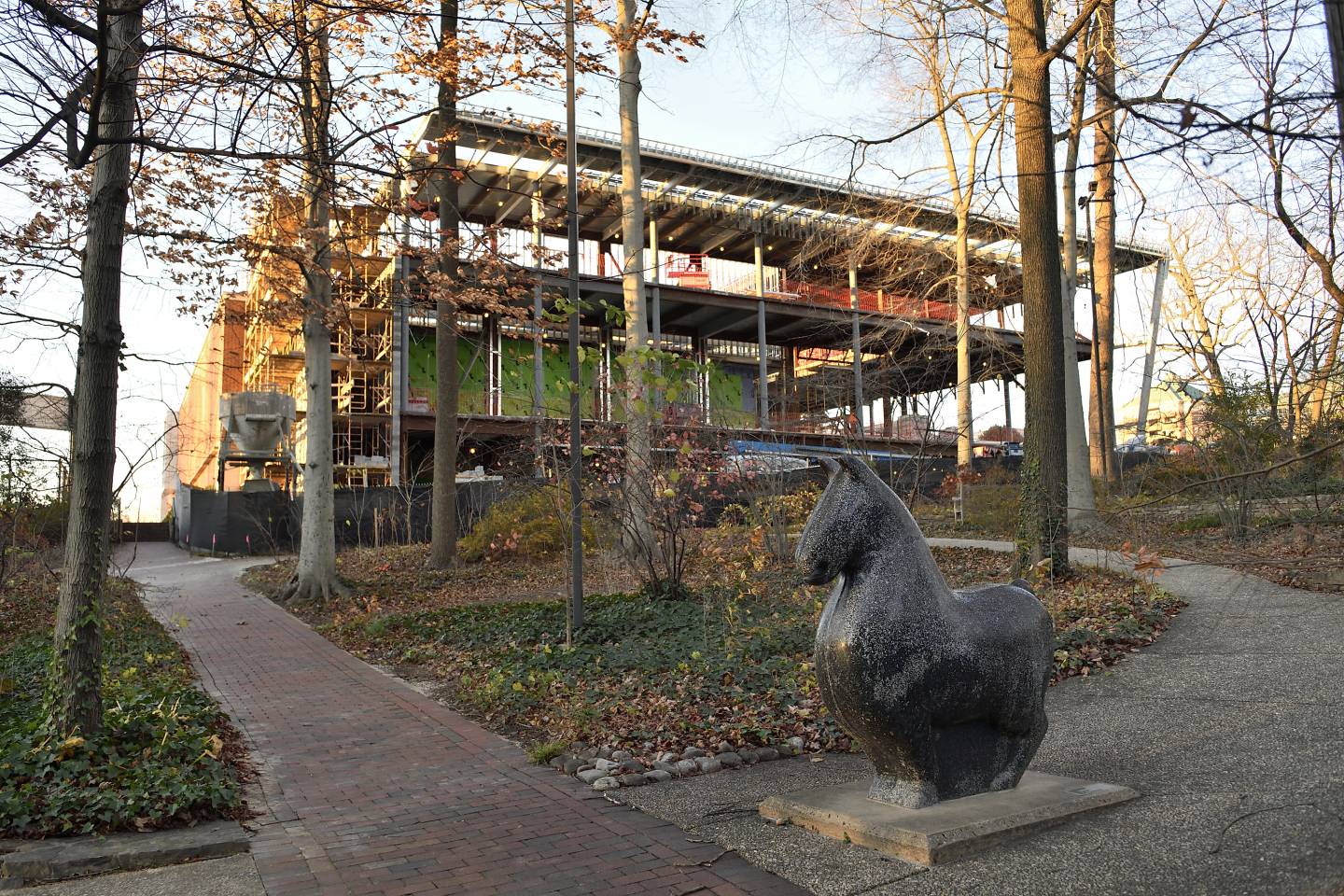 Exterior view of a building being constructed