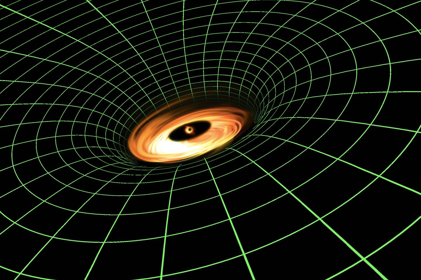 Illustration of black hole in galaxy NGC 3147