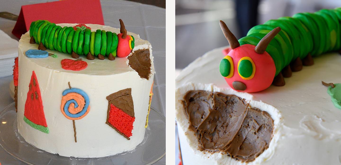 Creation of The Very Hungry Caterpillar cake