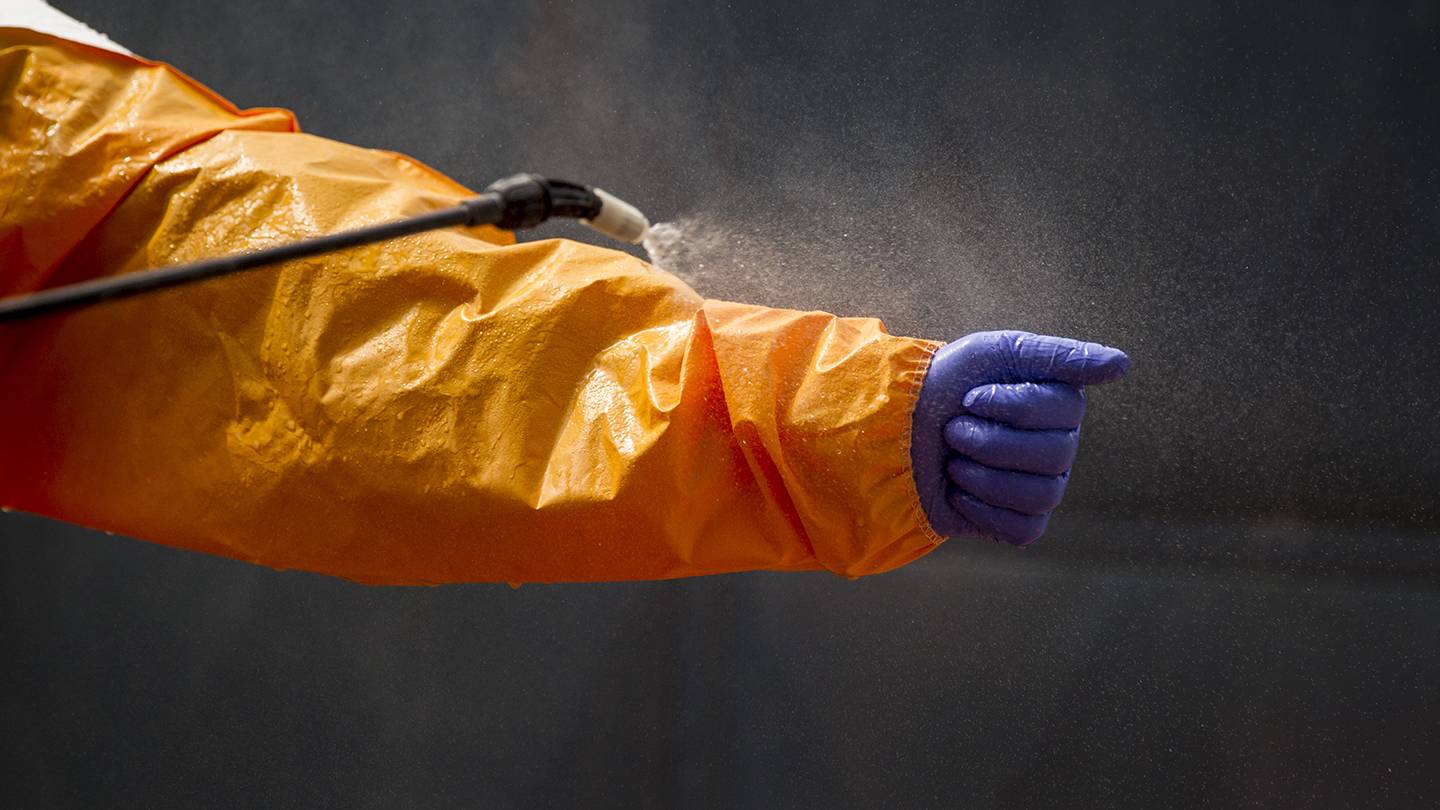 Ebola suit is disinfected Ebola suit is disinfected