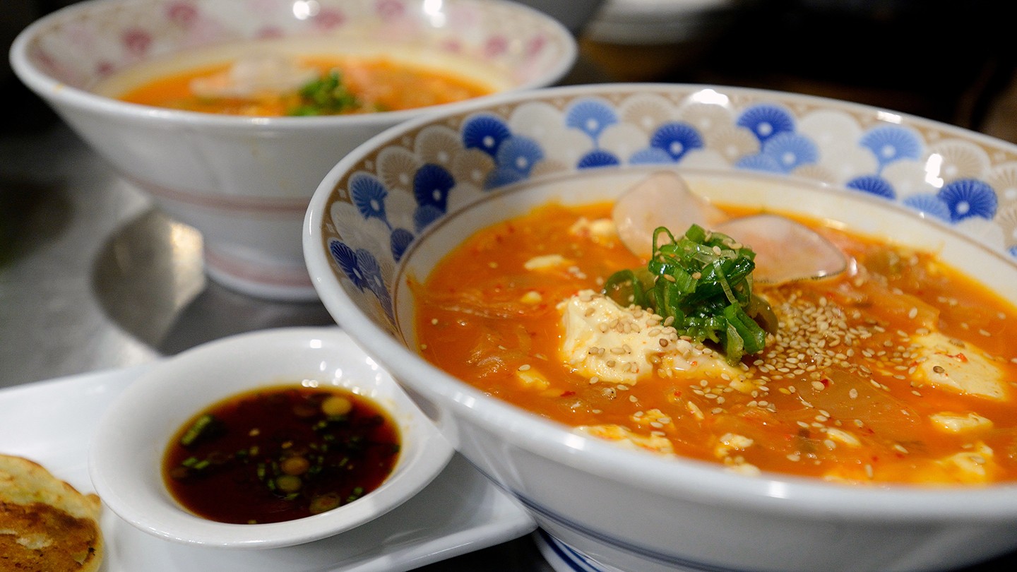 Bowls of Korean soup