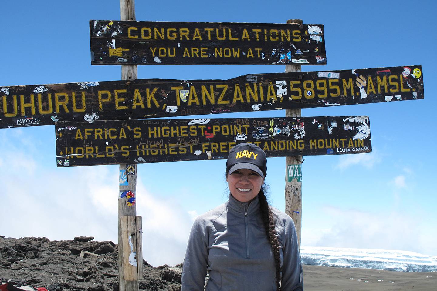 Keaton atop the Kilimanjaro summit