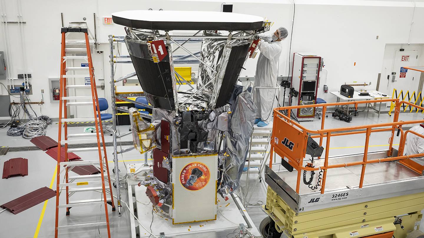 Scientist assembles the Parker Solar Probe Scientist assembles the Parker Solar Probe