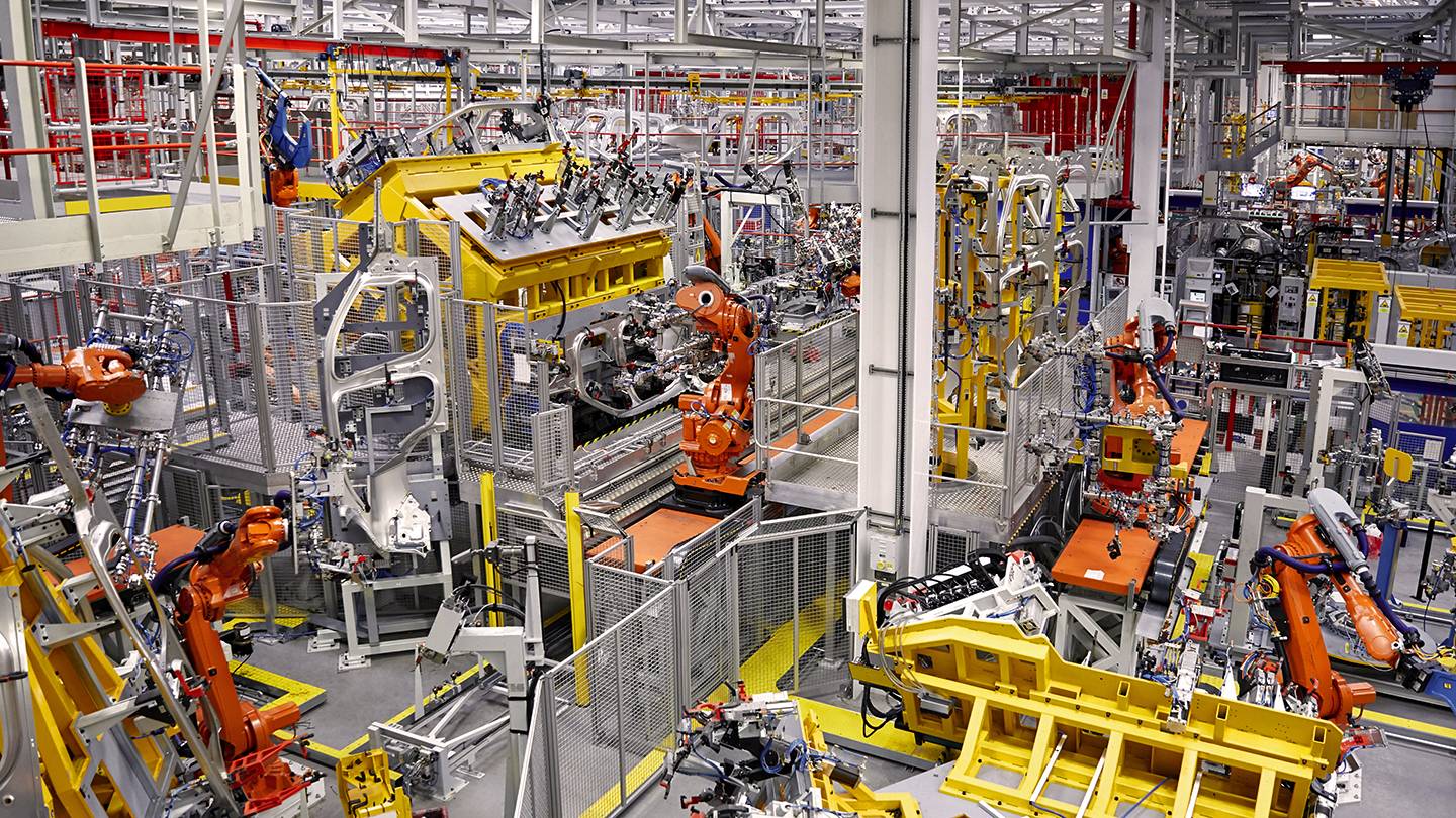 Robots in a car factory Robots in a car factory