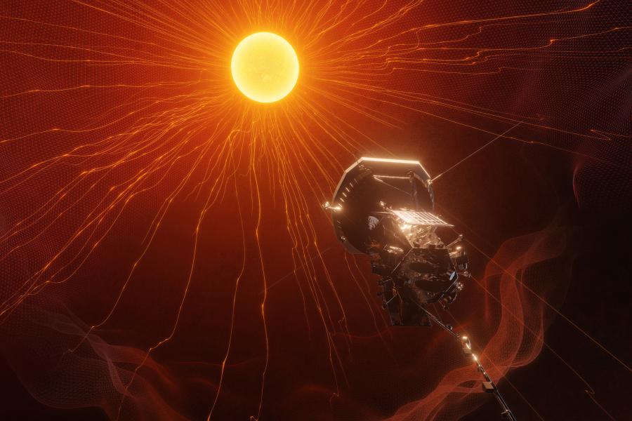 Artist's rendering of the Parker Solar Probe in the Sun's corona