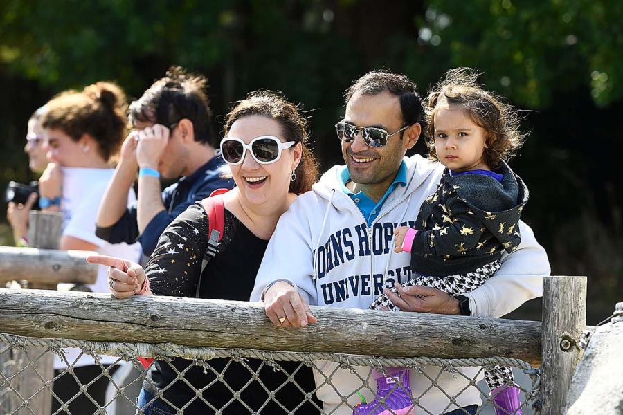 A Johns Hopkins family at the zoo event in 2019.