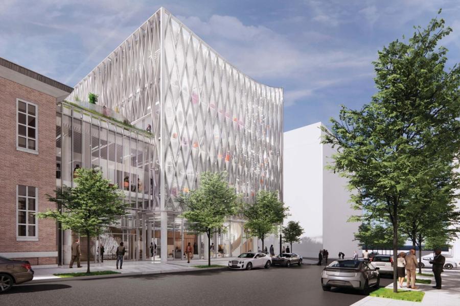 The northeast perspective rendering of the building named in honor of Henrietta Lacks.