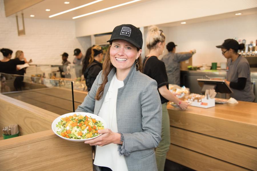 Leslie Silverglide says co-founding MIXT with her husband, David, allowed them to combine their passions for good food and environmental sustainability into a fun business venture.