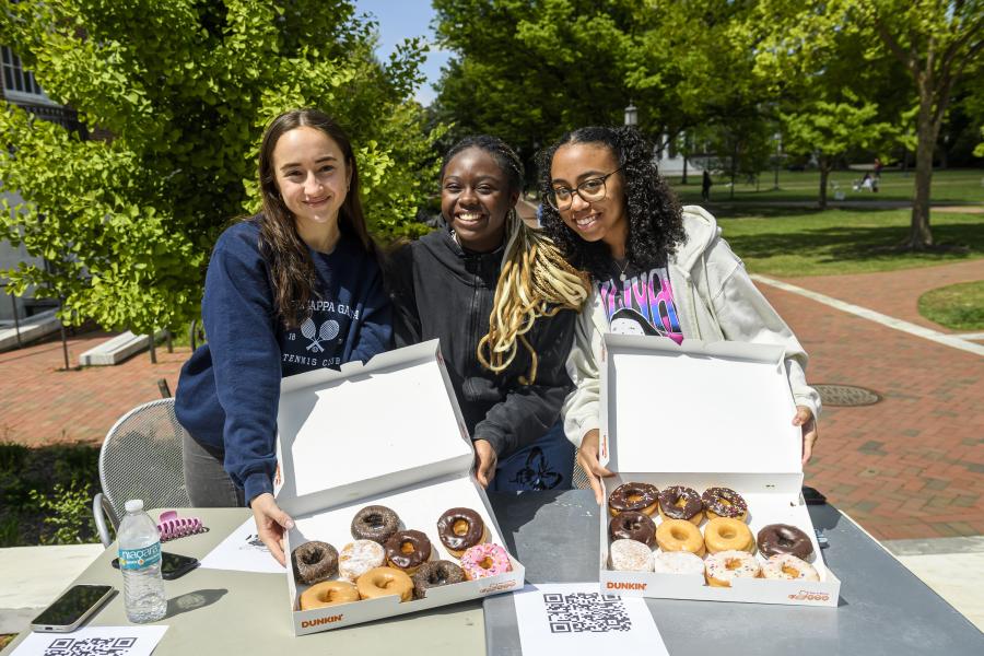 People display donuts