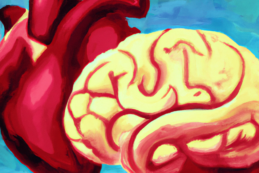 An illustration of a heart and a brain