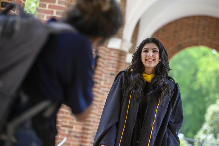 A person in graduation regalia