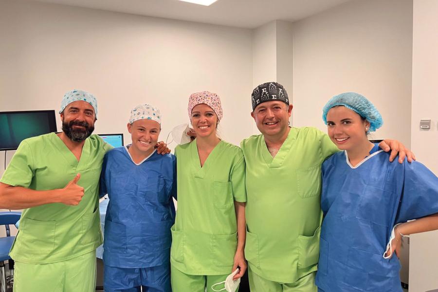Bailey Cheetham (second from left) was able to take on an internship with an ophthalmology private practice in Valencia, Spain, thanks to the support of the Phares Family Grant.
