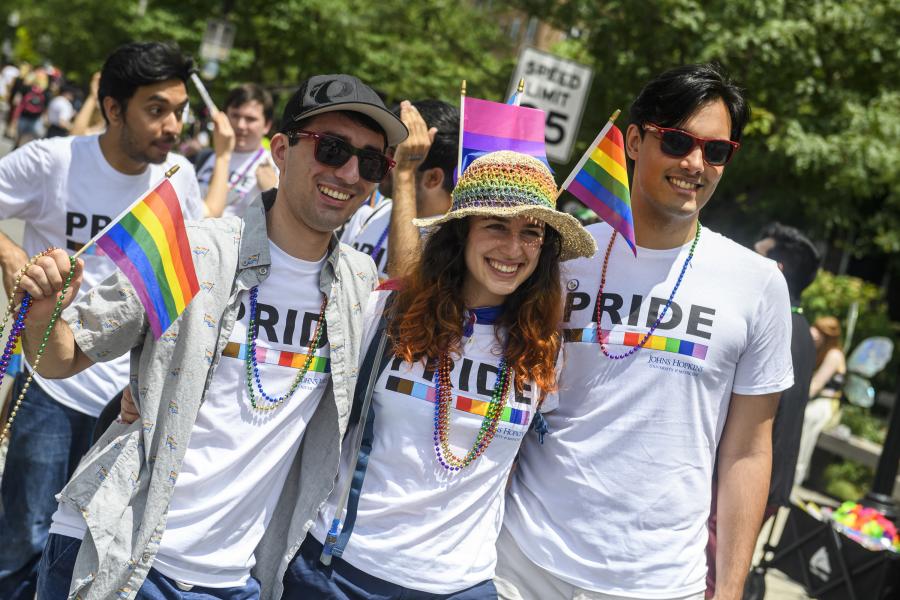 JHU affiliates walk in the Pride parade