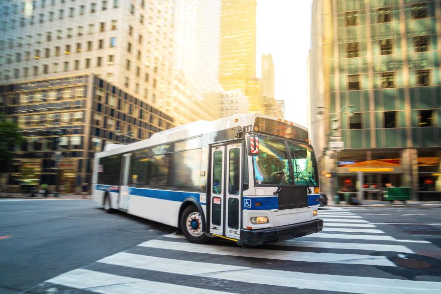 Public transportation bus in New York in Manhattan
