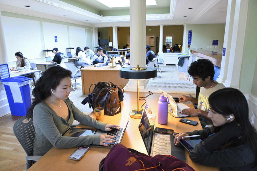 Students gather in the MSE Library Annex