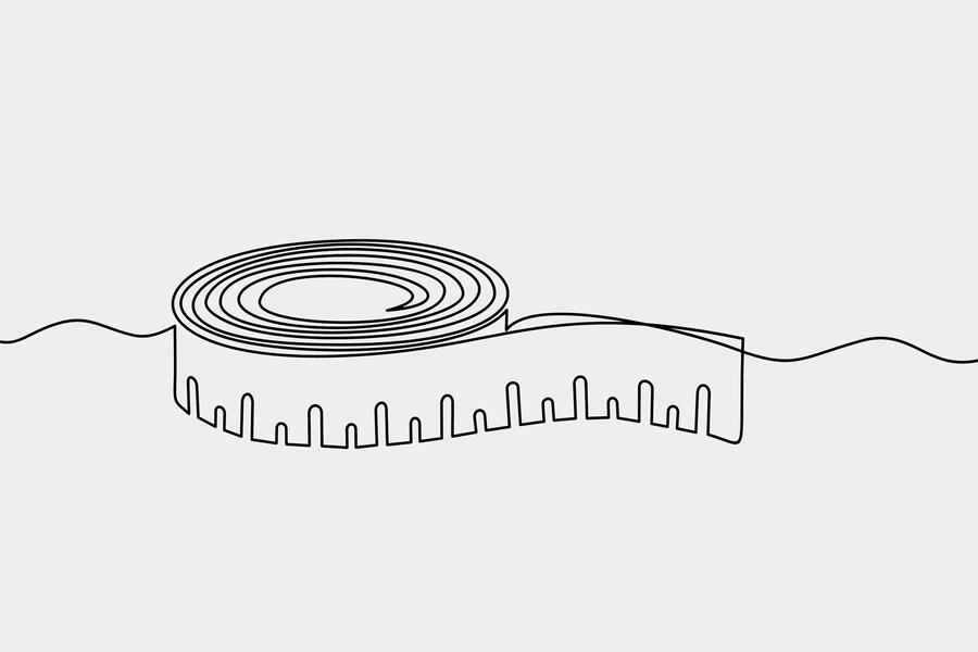 Illustration of a tape measure