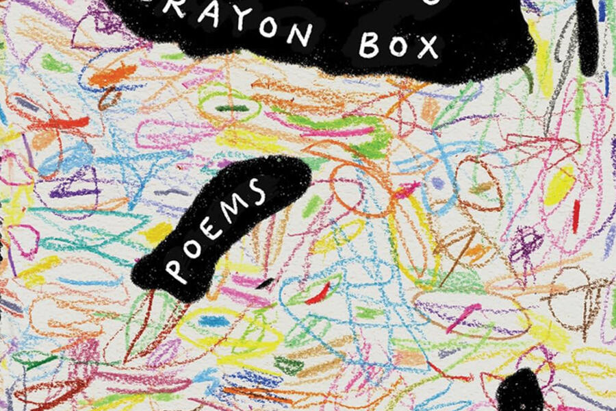 cover of 'The Widow's Crayon Box's features colorful scribbles 