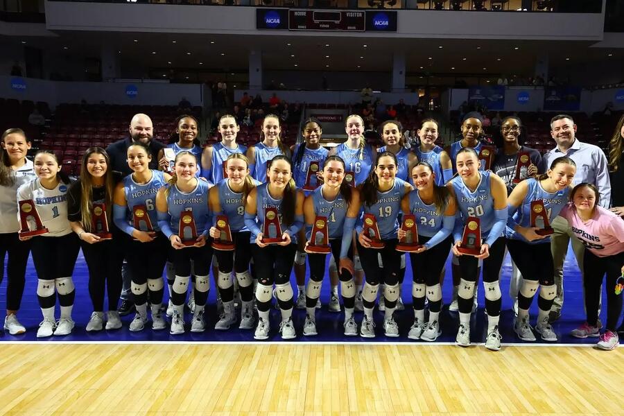 Hopkins volleyball team poses for a photo