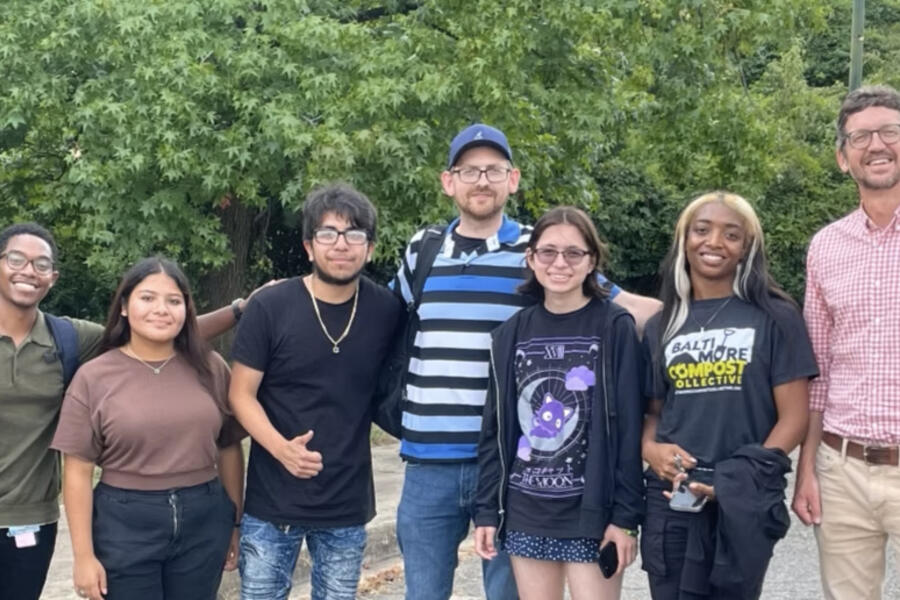 Chris Heaney, far right, and a cohort of CHARMED summer youth scholars 