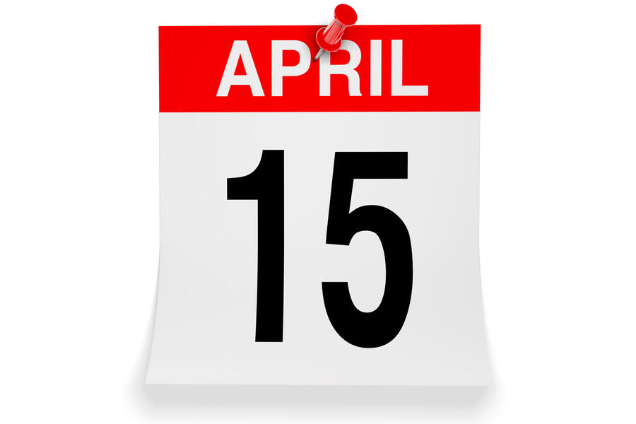 The date April 15 on a calendar page