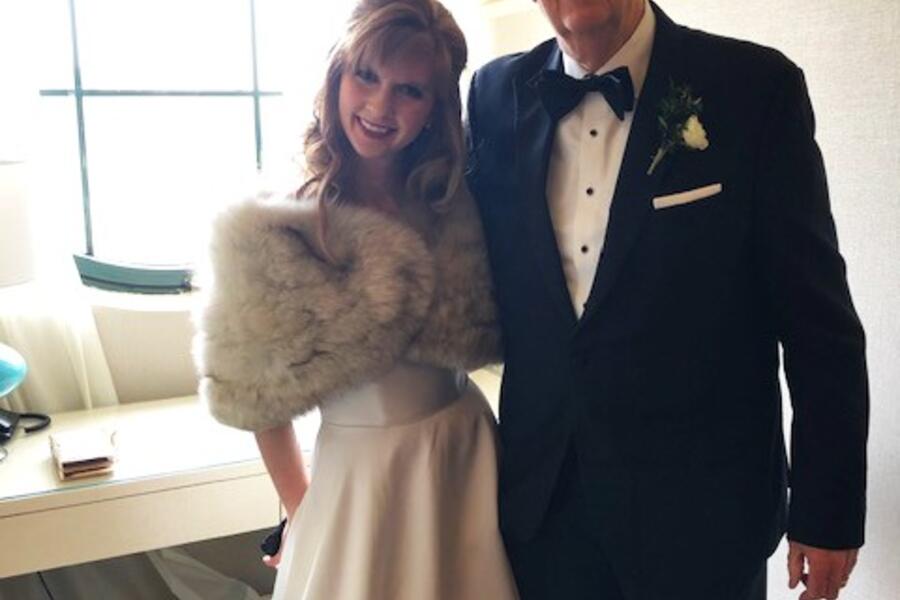 John Ryan with his daughter, Erin, on her wedding day 
