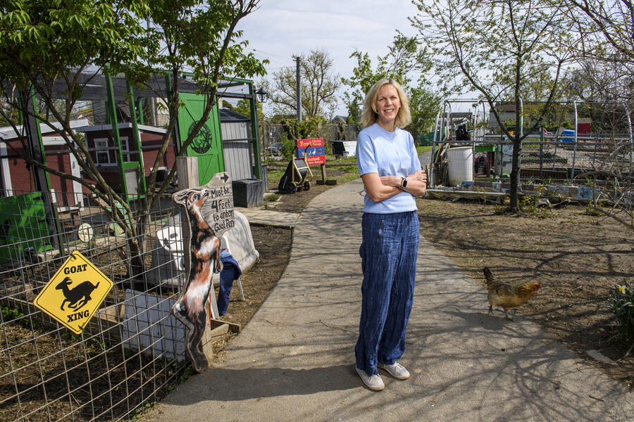 Kristin Mmari in Baltimore City greened lot