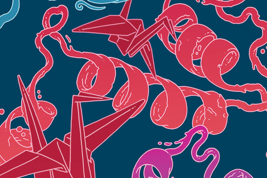 Protein folding illustration