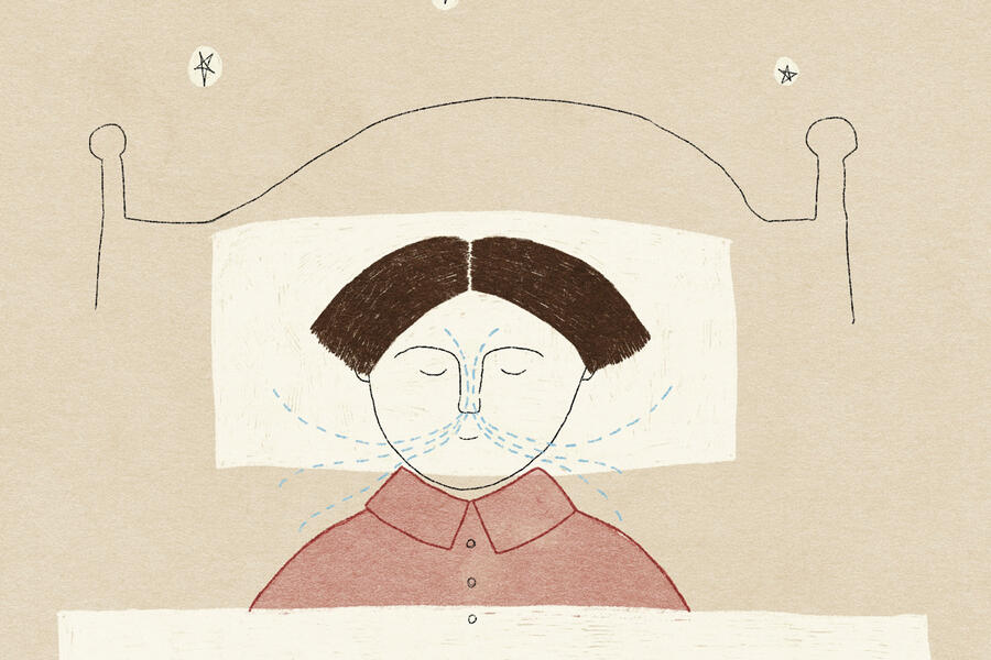 illustration of a person sleeping in bed