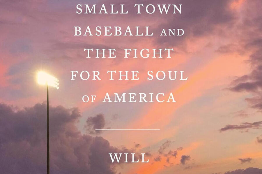 Book cover of 'Homestand' shows baseball players at dusk