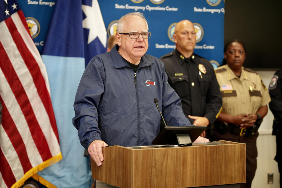 Minnesota Gov. Tim Walz at a press briefing June 14