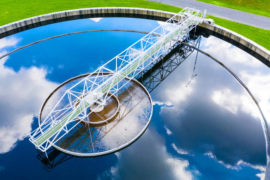 Sewage treatment plant from above